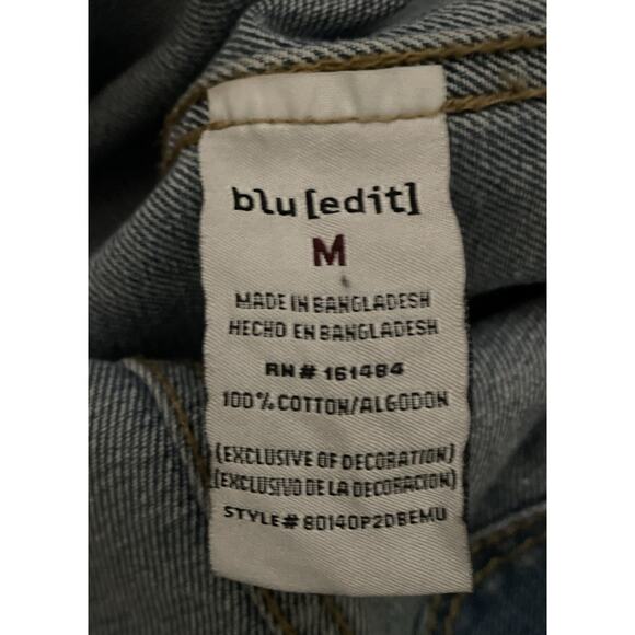 Blu[edit] Distressed Denim Jean Jacket M Graphic Comic Book Pop Art 90s Style - Picture 7 of 11